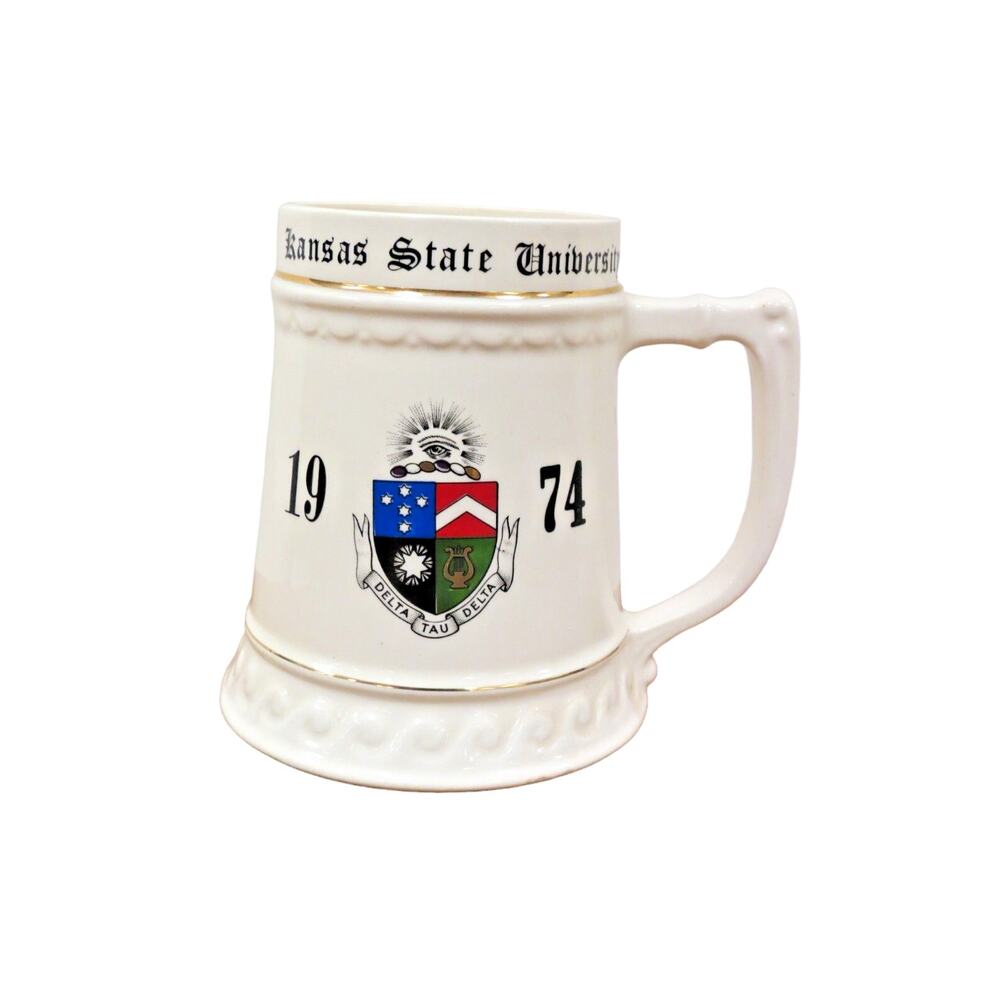 Kansas State University Wildcats 1974 Delta Tau Delta Ceramic Stein Mug Tankard